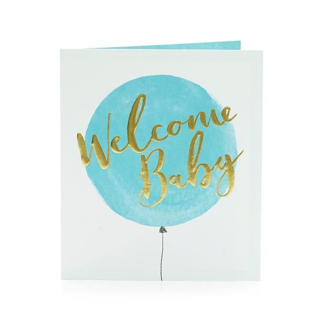 Blue Balloon New Baby Card