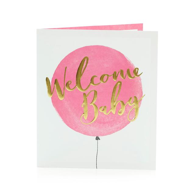 Pink Balloon New Baby Card