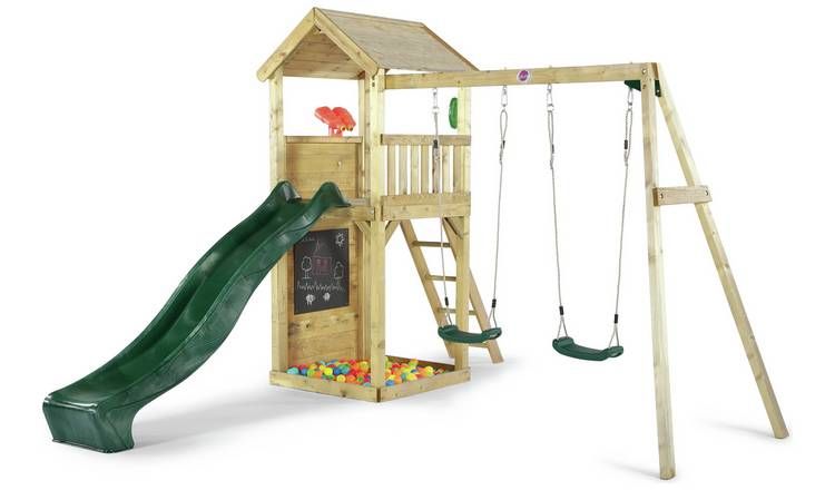 Plum Lookout Tower Wooden Climbing Frame with Swings & Slide