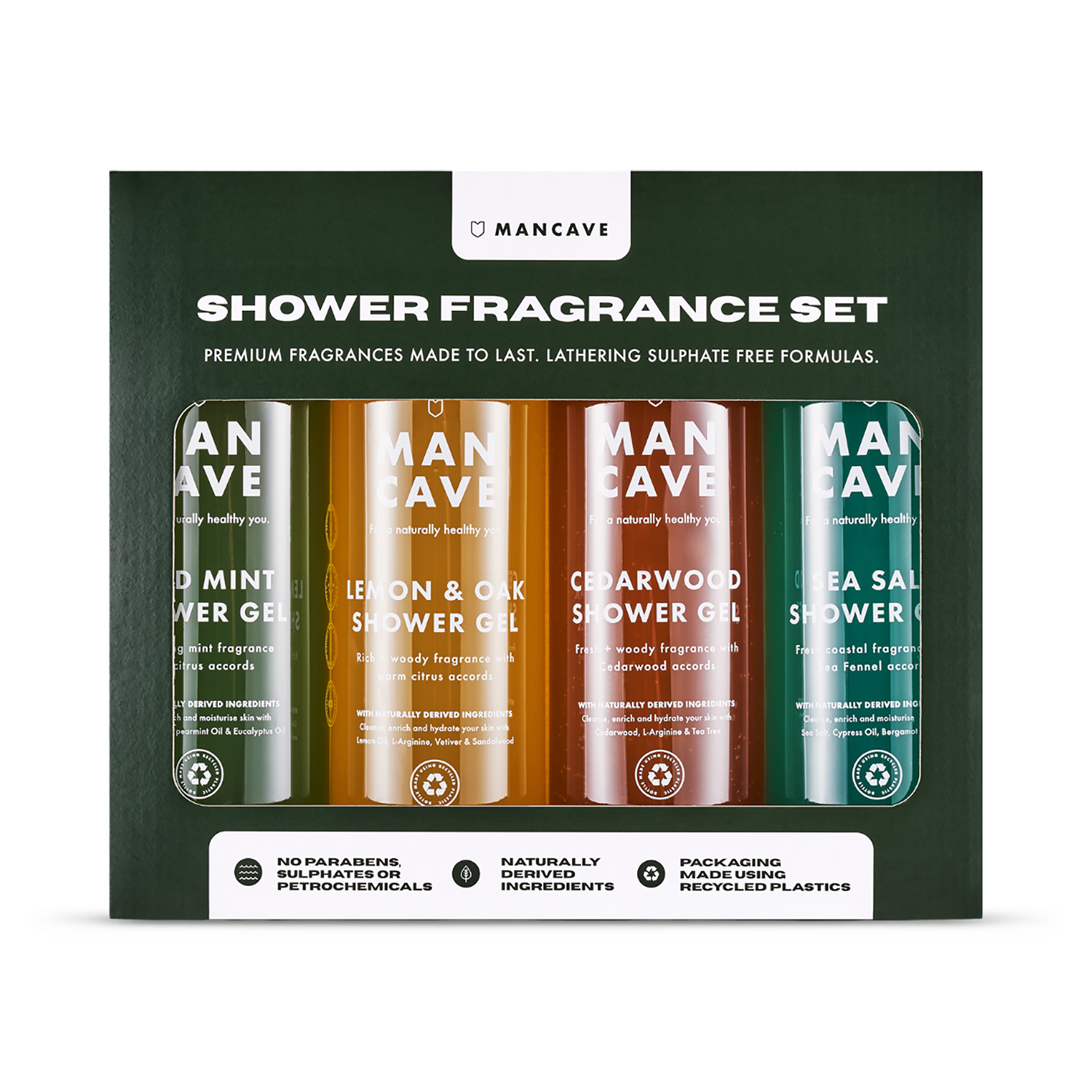 ManCave shower gel fragrance set 4x500ml - British product