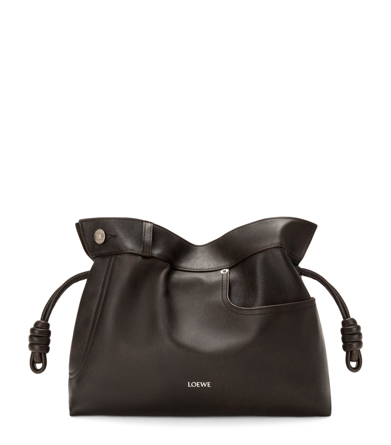 LOEWE Flamenco clutch bag calfskin denim style, UK version