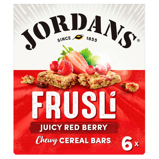 Jordans Frusli Juicy Red Berry Chewy Cereal Bars 6x30g cereal bars Sainsburys   