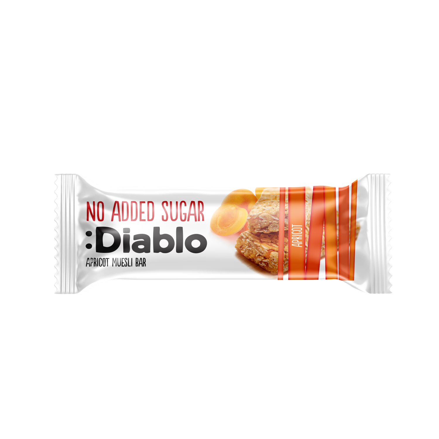 Diablo no added sugar muesli bar apricot 30g pack of 28, UK version