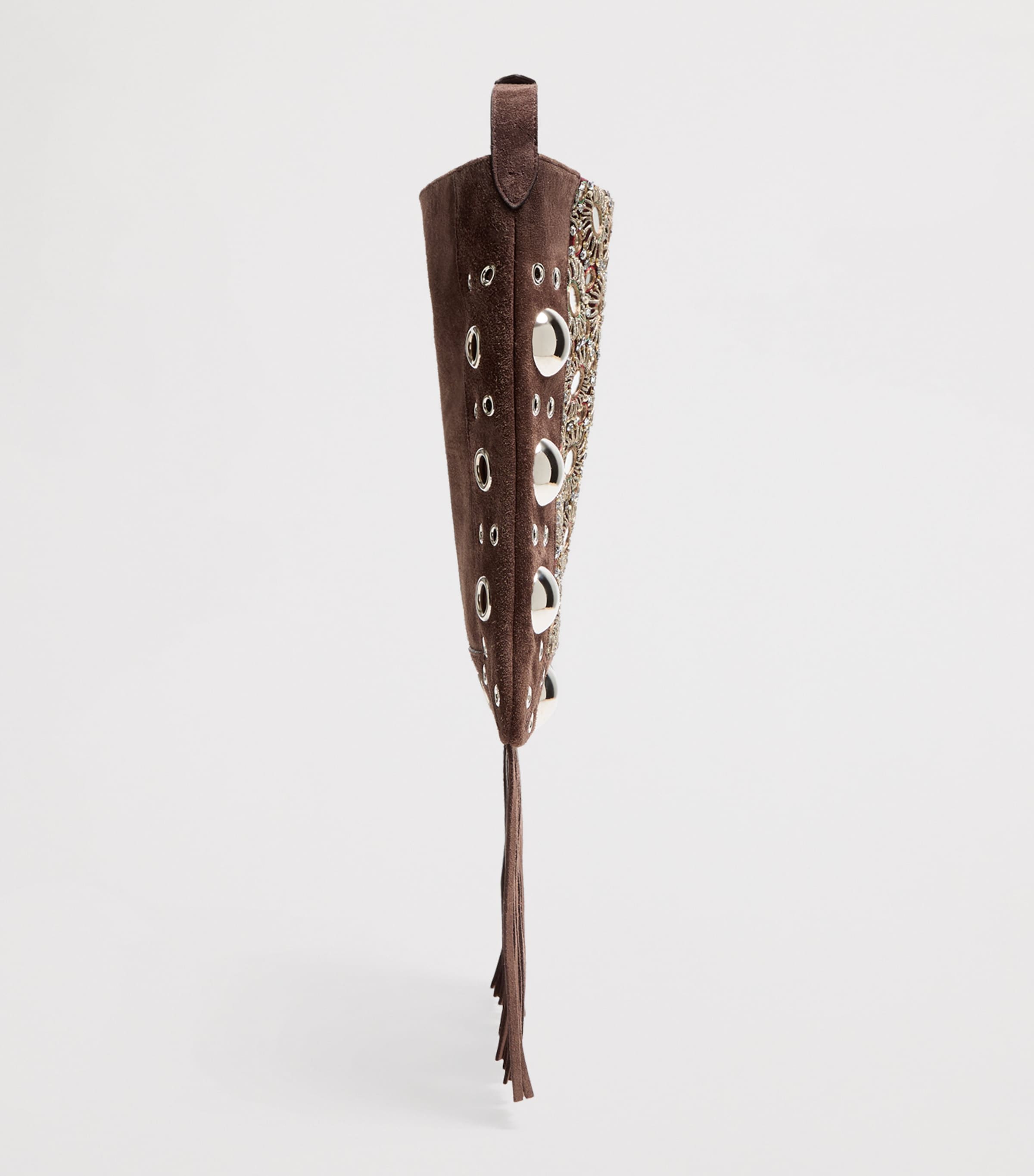 Valentino Garavani embellished suede Nellcôte shoulder bag, imported from the UK