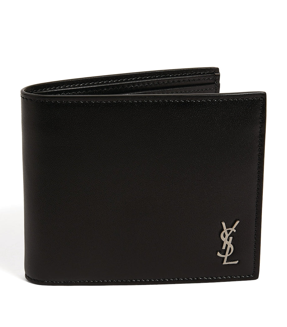 Saint Laurent leather bifold wallet with card slots and monogram - (British brand)
