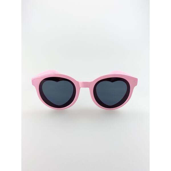 SVNX pink round frame sunglasses with heart lenses, UK version