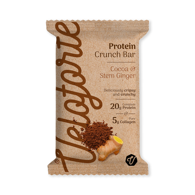 Holland & Barrett Veloforte Protein Crunch Cocoa & Stem Ginger Protein Bar 68g- Buy online at McGrocer