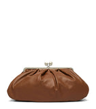 Weekend Max Mara Pasticcino large leather clutch bag with clasp - British product