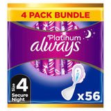 Always Platinum Secure Night (Size 4) 14 Pads x4 Bundle GOODS Boots   