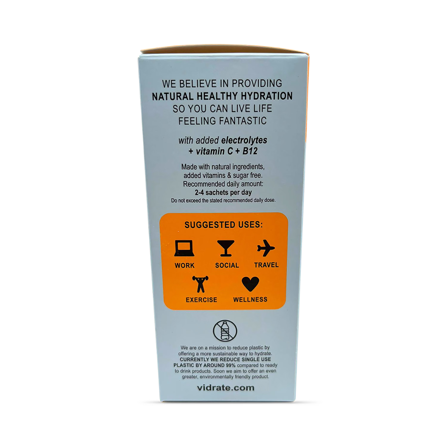 Vidrate hydration sachets Orange & Peach 12 sachets (British brand)