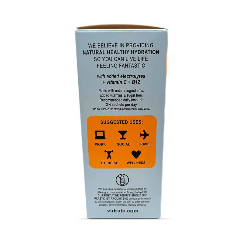 Vidrate hydration sachets Orange & Peach 12 sachets (British brand)