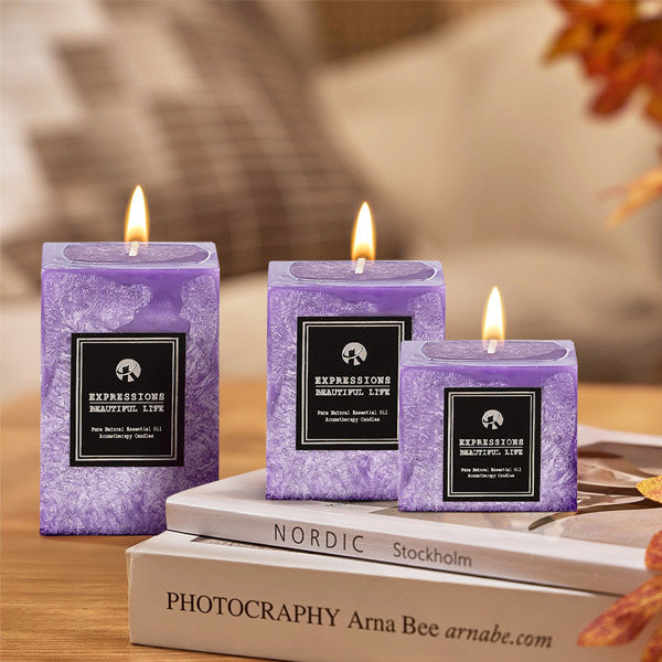 Livingandhome 3 piece lavender scented candle set, UK version
