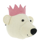 Fiona Walker mini organic wool polar bear head decoration 20cm - British product