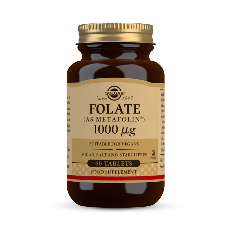 Solgar folate supplement Metafolin 1000µg 60 tablets (British brand)