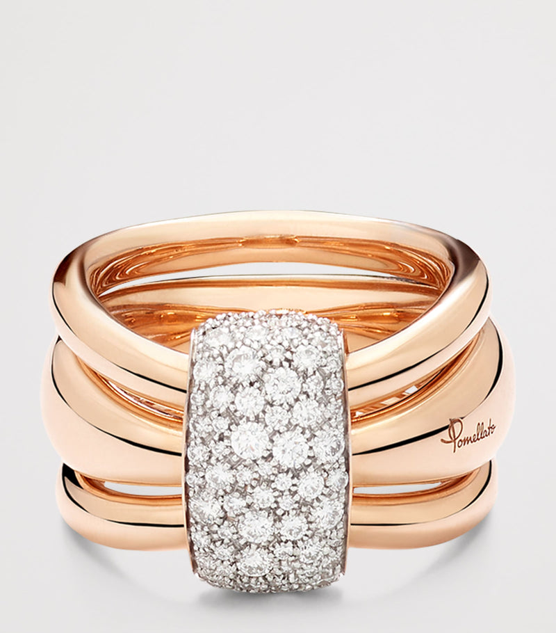 Pomellato Together ring in rose gold with diamonds, British brand