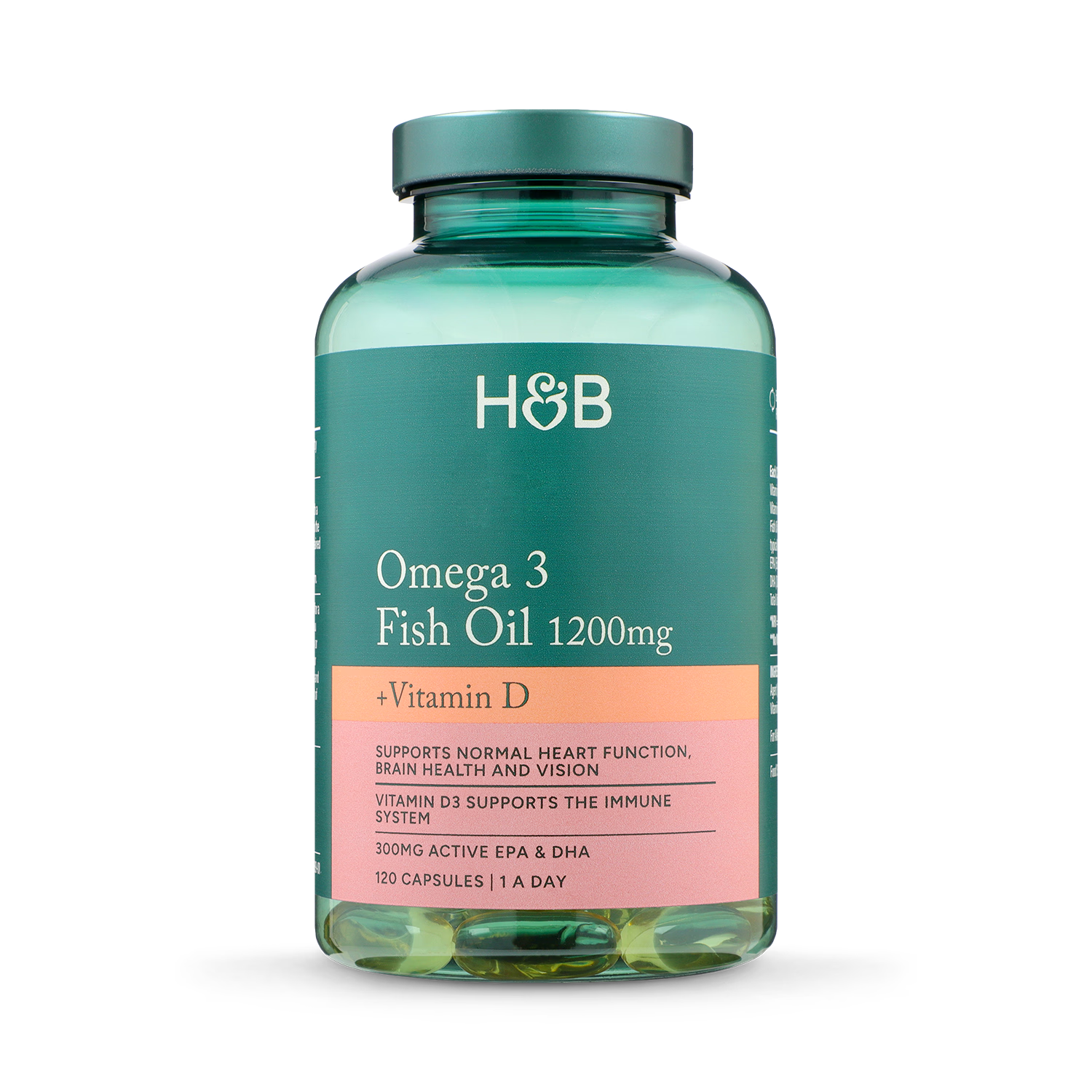 Holland Barrett Omega 3 Fish Oil + D3 120 Capsules, UK version