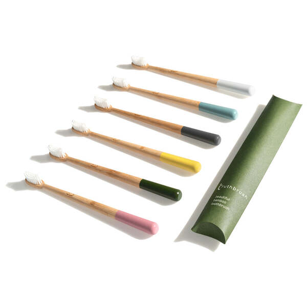 Truthbrush bamboo toothbrush Moss Green Medium (British brand)
