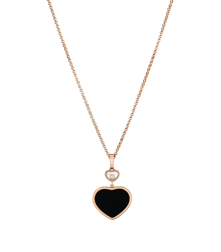 Chopard Happy Hearts pendant necklace in rose gold with diamond - British product