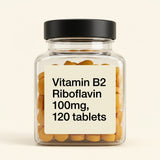 Holland & Barrett Vitamin B2 supplement jar, imported from the UK