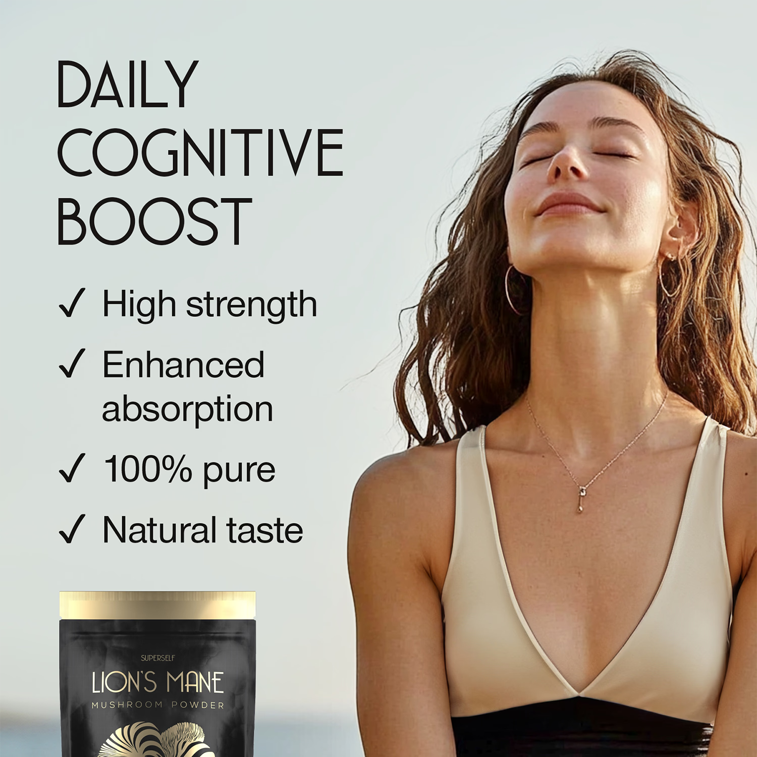 SuperSelf Lion's Mane Mushroom Powder 100g (British brand)