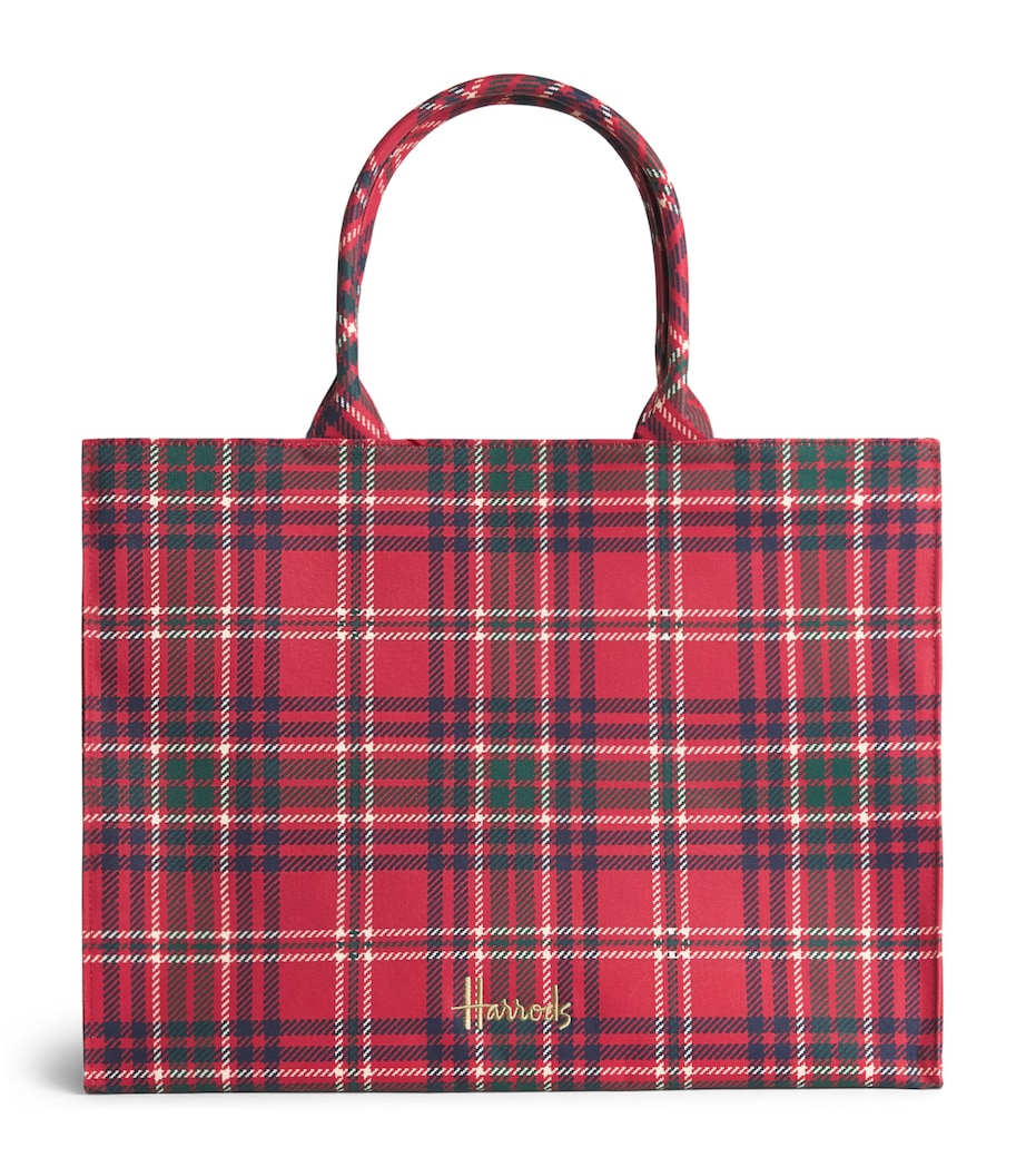 Harrods tartan zipped tote bag cotton canvas, UK version