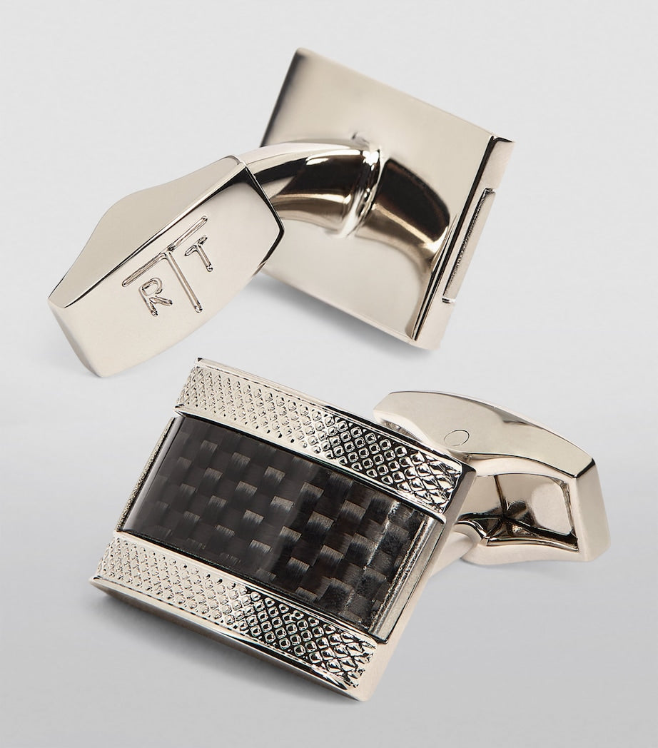 Tateossian carbon fibre D-Shape cufflinks, UK version