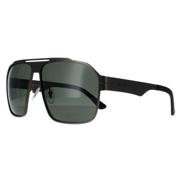 Police SPLL08 black polarised aviator sunglasses (British brand)