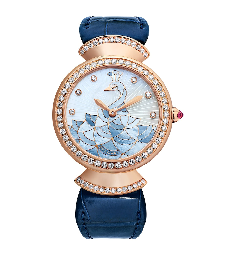 Bvlgari Rose Gold and Diamond Divas' Dream Watch 33mm