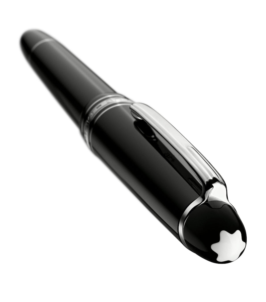 Montblanc platinum-coated rollerball pen with black resin and emblem, imported from the UK