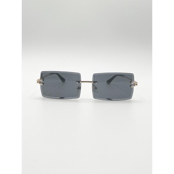 SVNX Frameless Square Sunglasses In Black