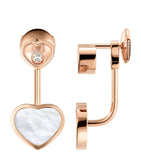 Chopard Happy Hearts rose gold earrings with mother-of-pearl, imported from the UK