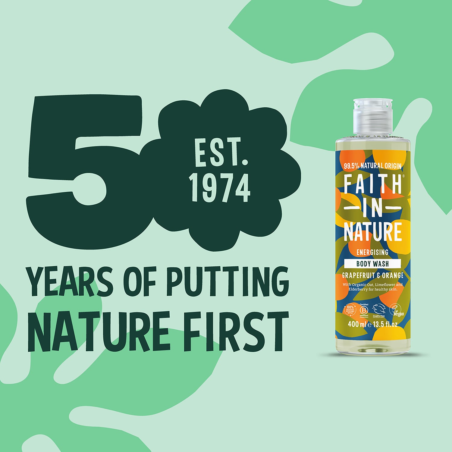 Faith In Nature body wash Grapefruit & Orange 400ml - British product