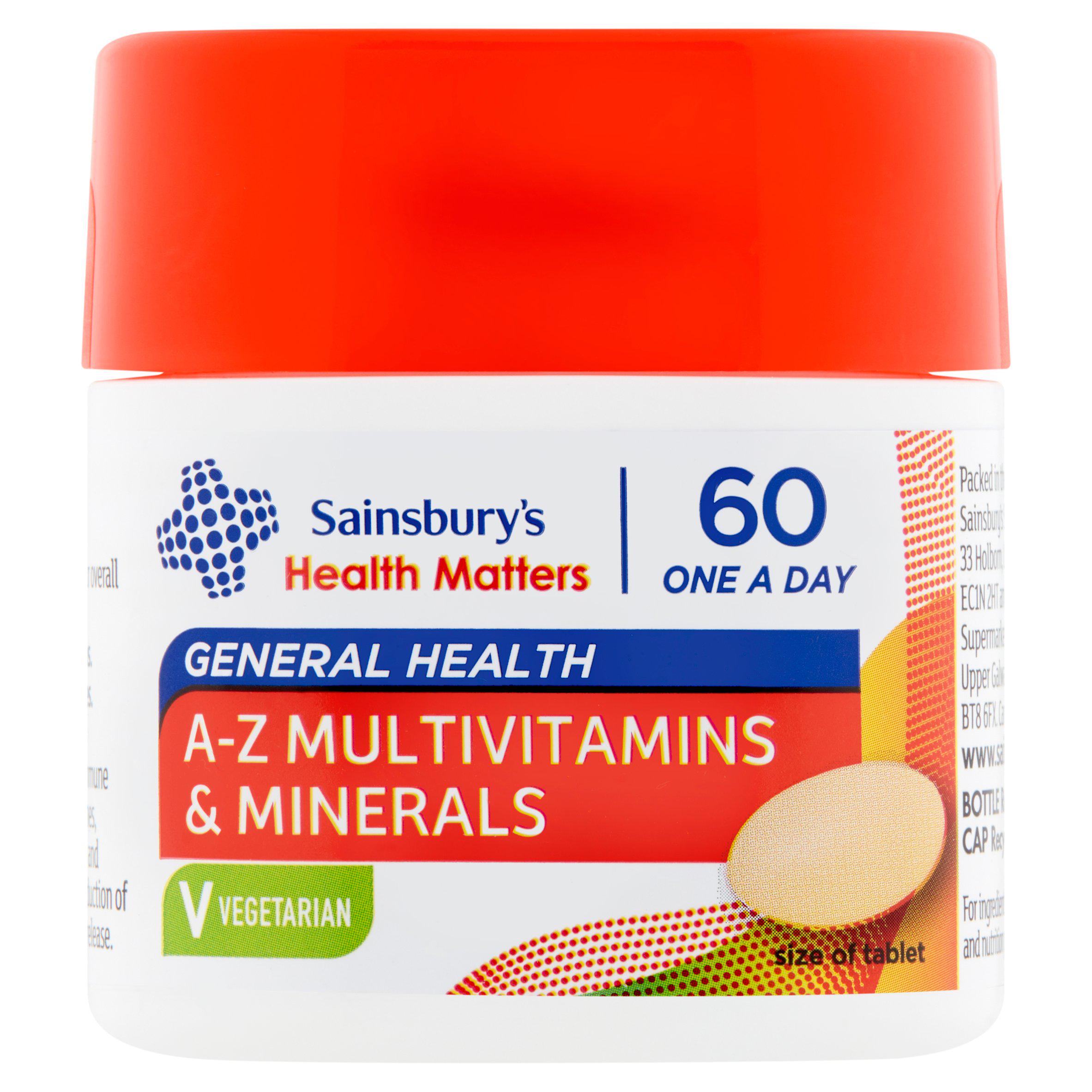 Sainsbury's A-Z Multivitamins & Minerals Tablets 1 a Day x60 bone & joint care Sainsburys   