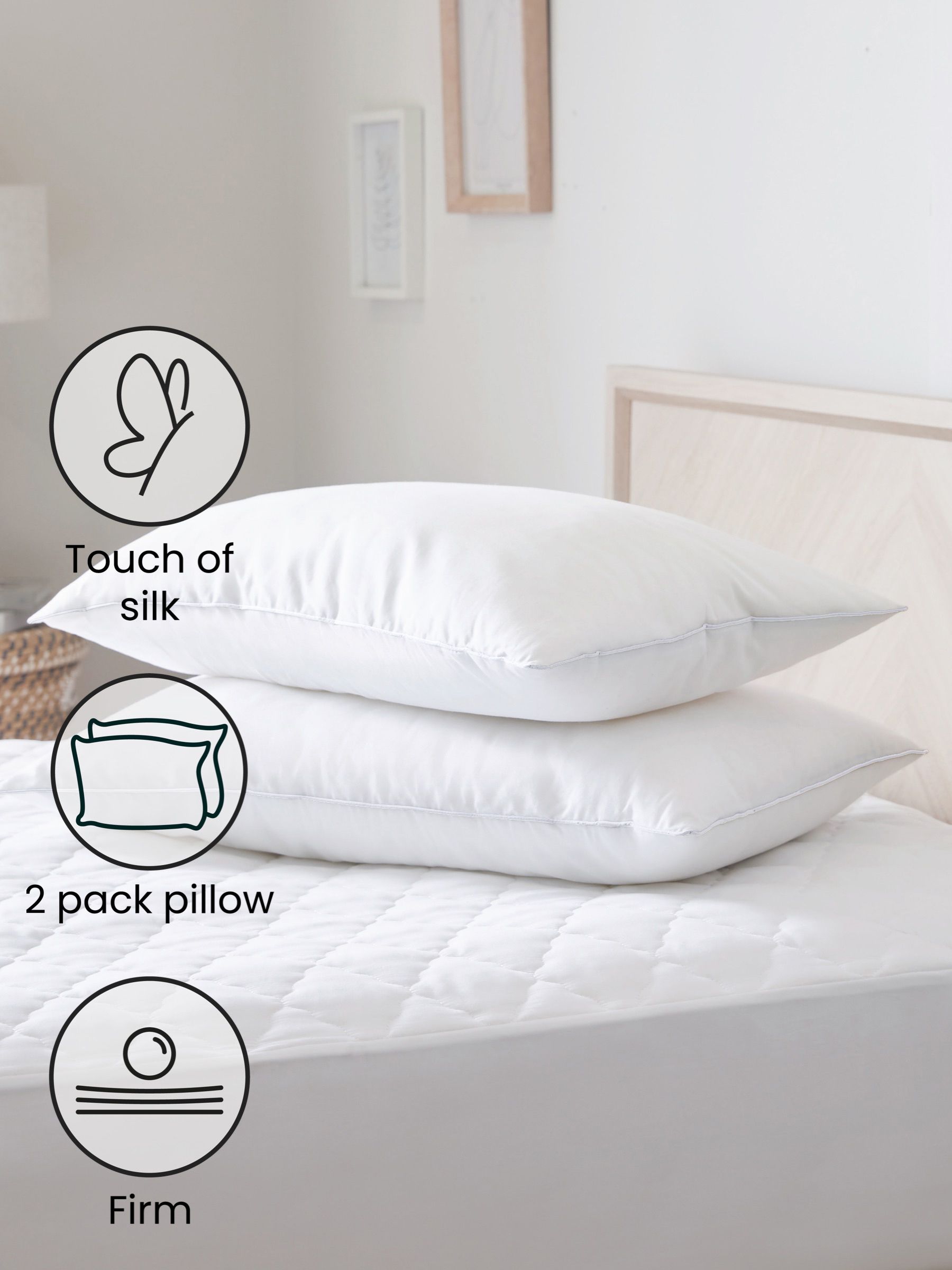 Sleep In Silk firm pillows set of two (British brand)