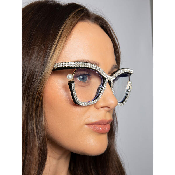 SVNX Sonnenbrillen Festival Diamante mit Perlen Cateye, importiert aus dem Vereinigten Königreich