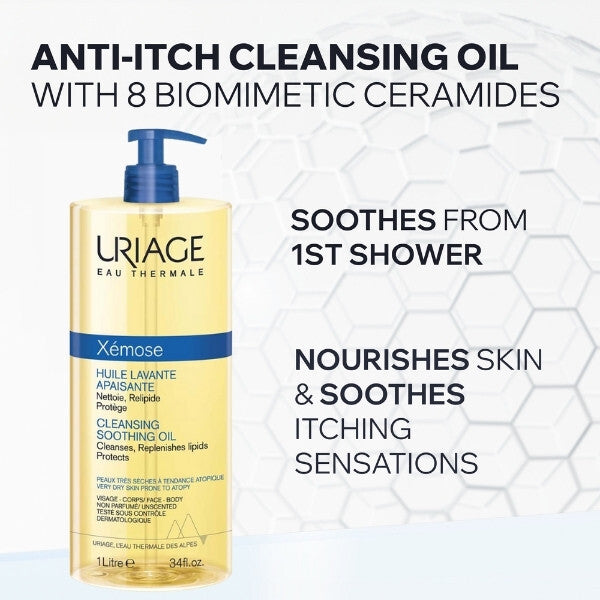 Uriage Xemose cleansing oil 1L, imported from the UK