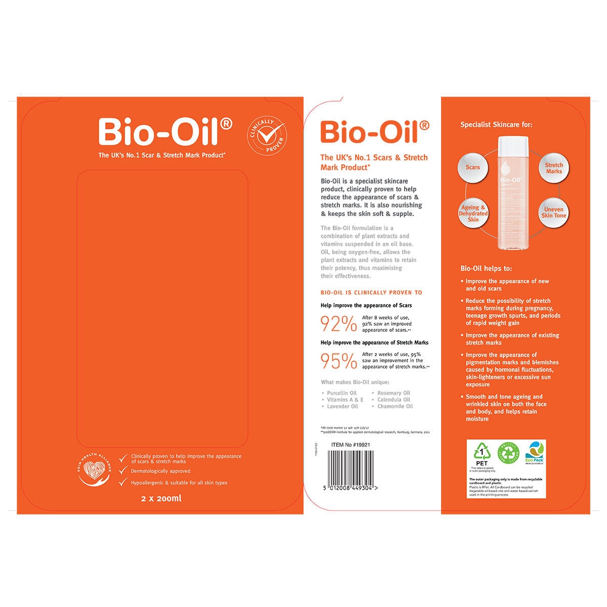 Bio-Oil body oil 2 x 200ml - British product