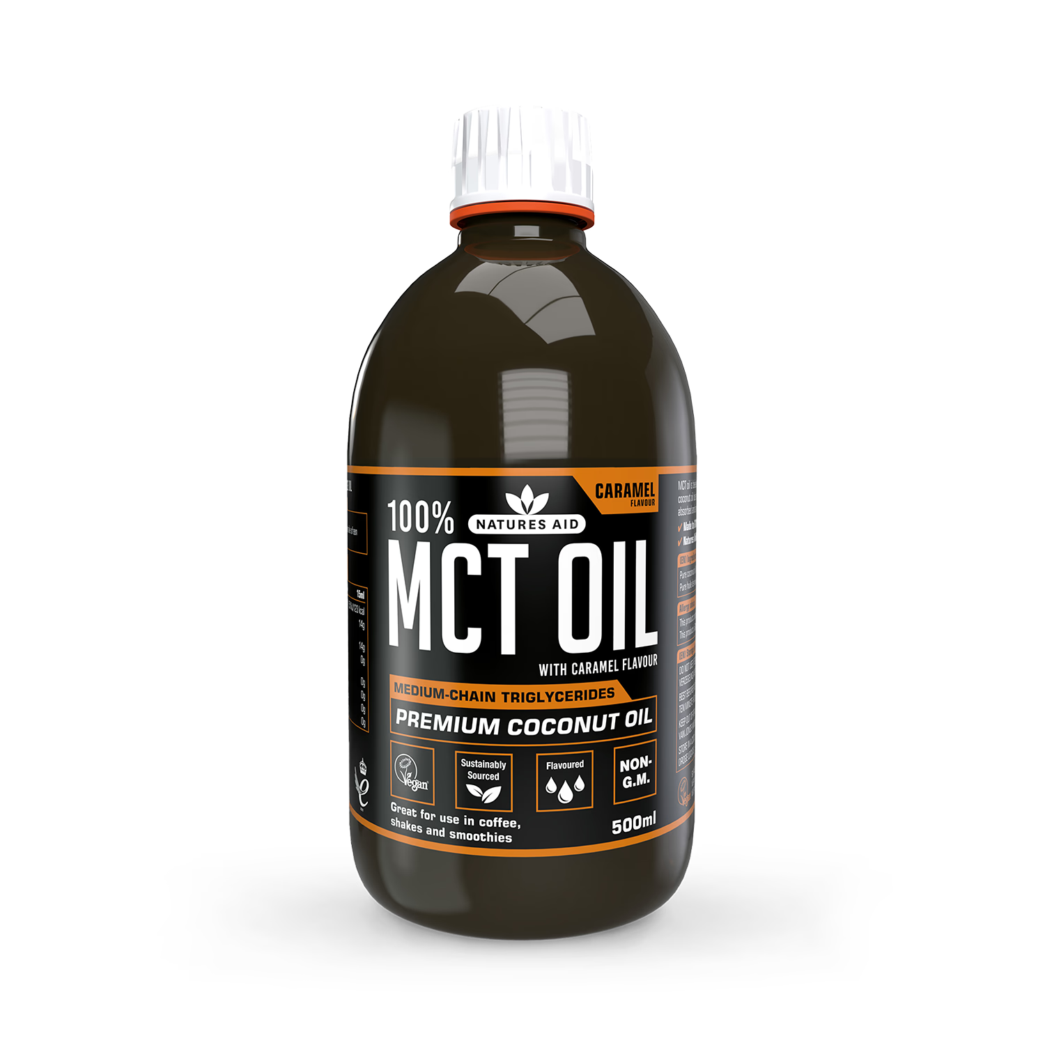 Natures Aid Medium Chain Triglycerides (MCT) Oil with Caramel Flavour 500ml - Caramel