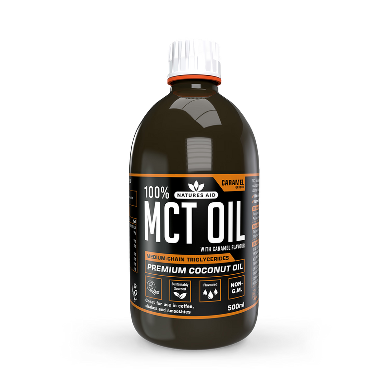 Natures Aid Medium Chain Triglycerides (MCT) Oil with Caramel Flavour 500ml - Caramel