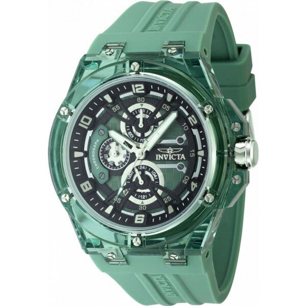 Invicta green men's racing watch silicone strap (British brand)