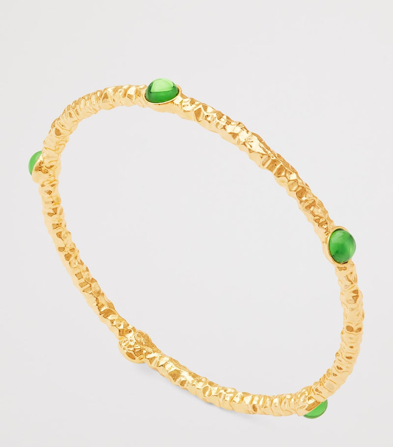 Halcyon Days gold-plated cabochon bangle - British product