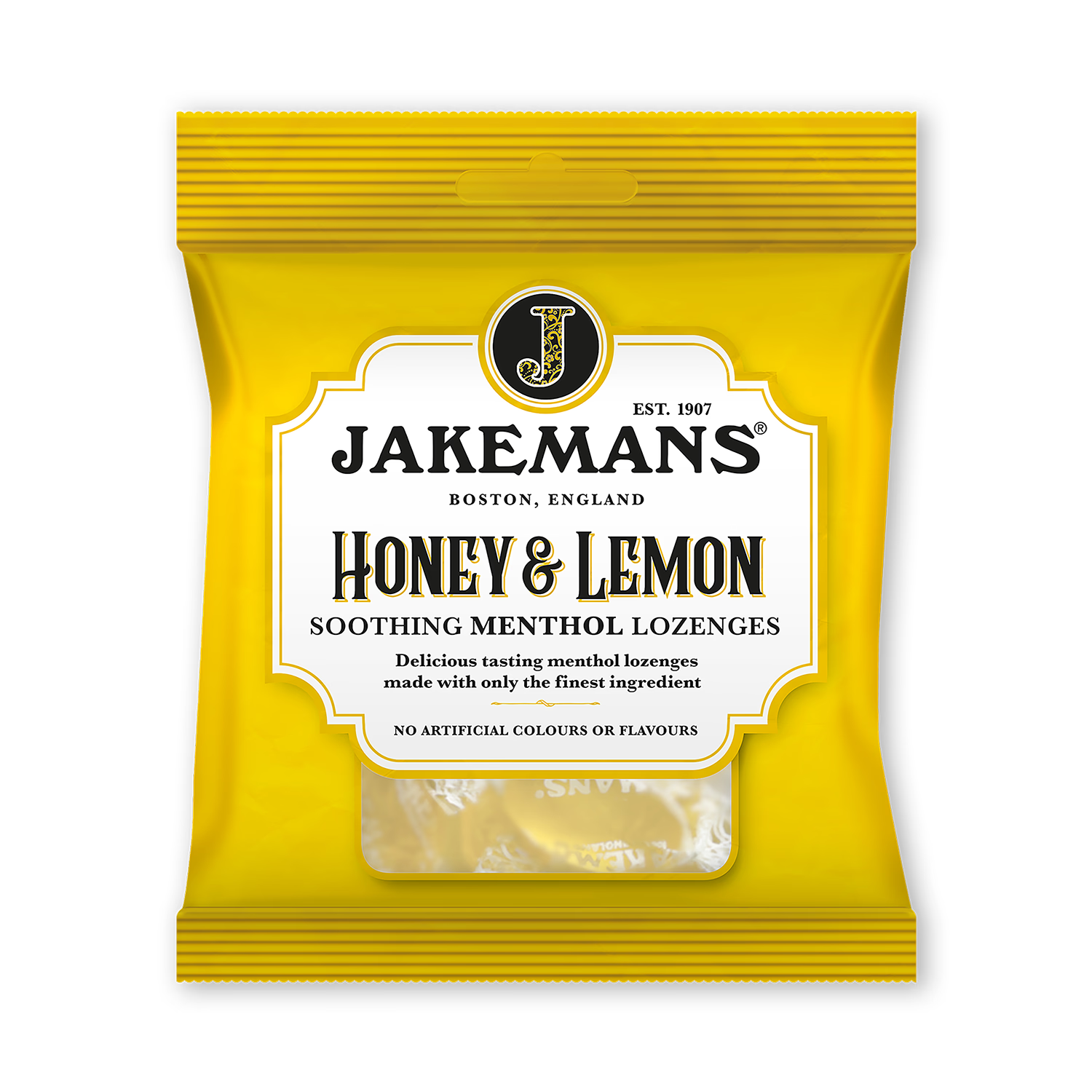 Jakemans Honey  Lemon Soothing Menthol Sweets 73g Bag