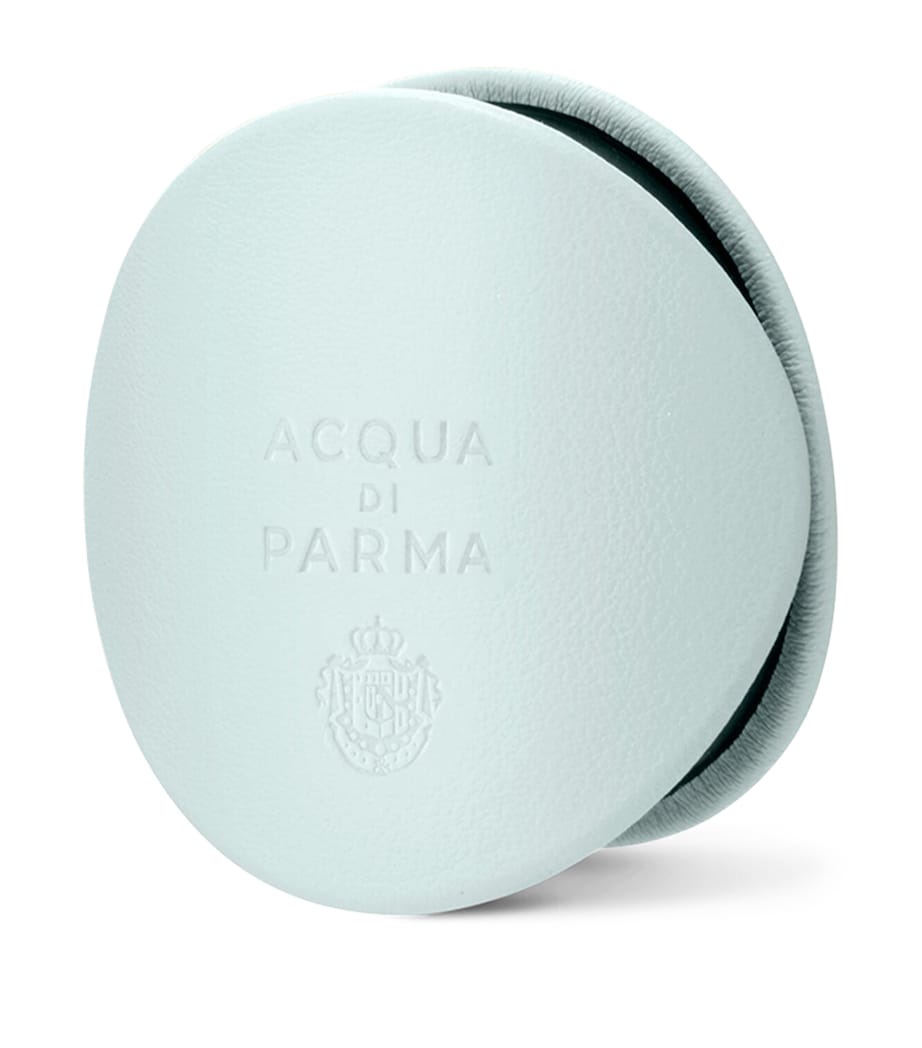 Acqua di Parma leather car diffuser with grille clip, approx. 7.5cm x 7.5cm x 4cm - British product