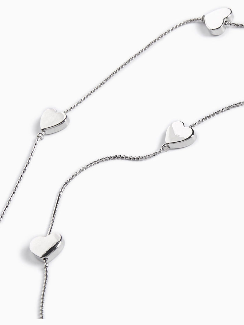Gold tone heart long rope necklace, UK version