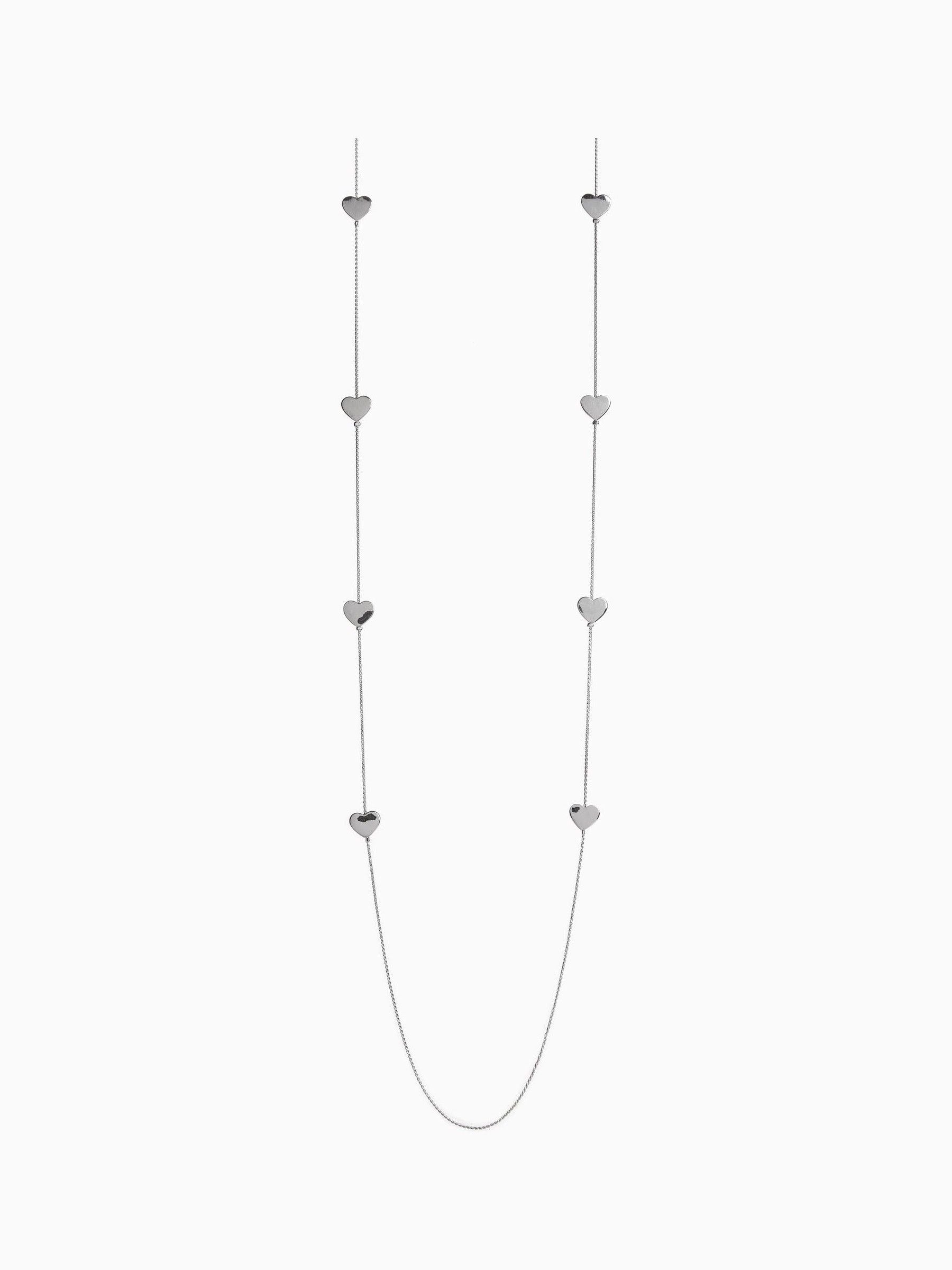 Gold tone heart long rope necklace, UK version