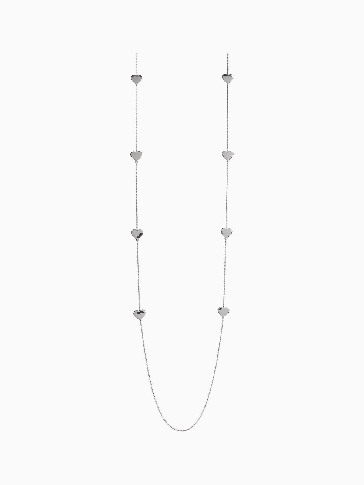 Gold tone heart long rope necklace, UK version