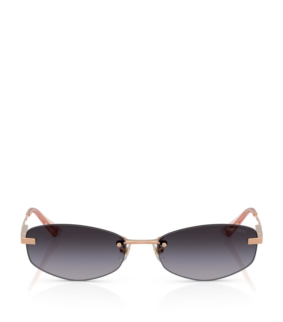 Jimmy Choo metal frame wire oval sunglasses - British product
