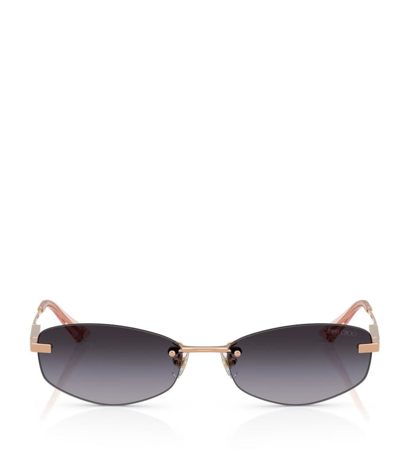 Jimmy Choo metal frame wire oval sunglasses - British product