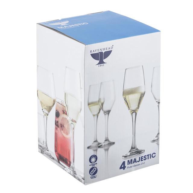 Ravenhead Majestic Flute Glasses Set 210ml   4 per pack GOODS M&S   