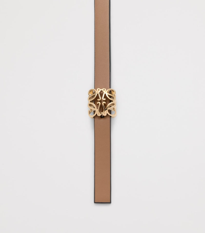 LOEWE reversible Bombe Anagram belt 1cm calfskin leather (British brand)